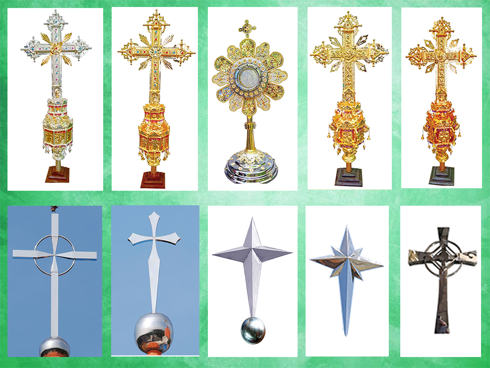 Image showing different type of crosses for Christian Church manufactured by Green Hopper Pvt Ltd